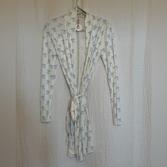 LoveShackFancy Other - LoveShackFancy NWT Robe with Blue Bow Pattern and tie waist.